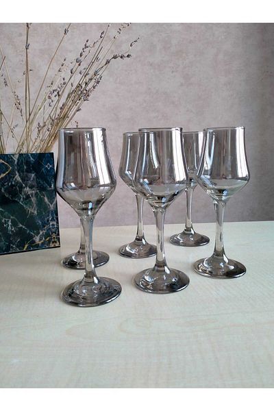 P H Panayır Home Smoked -Black Coffee Side Soft Drink Water Cup Set Goblet Set