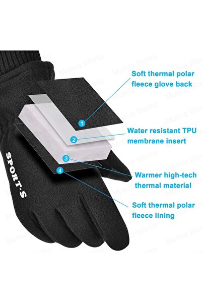 Motiva Fleece Gloves Cold Weather Touch Winter Sport Motorcycle Soldier Tactical Snow Gloves