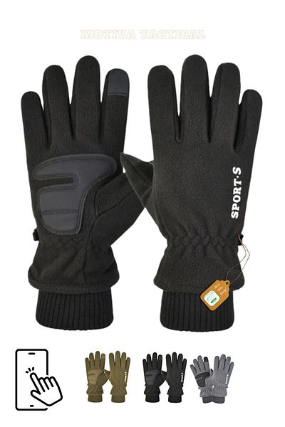 Motiva Fleece Gloves Cold Weather Touch Winter Sport Motorcycle Soldier Tactical Snow Gloves
