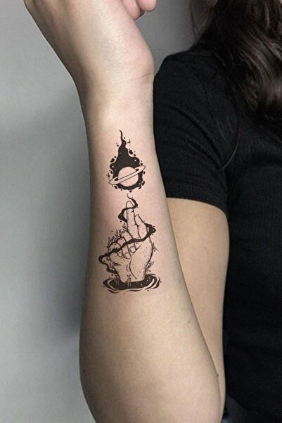 BiWini Gezegen Satürn Geçici Dövme Bilek Boyun Kol Bacak Ve Göğüs Erkek Kadın