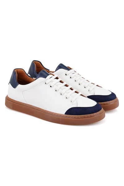 Desa Pantofi sport din piele albastru bleumarin de damă