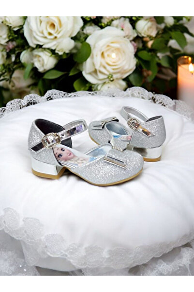 PATİK BEBE KIZ ÇOCUK PRENSES MİNİK TOPUKLU GÜMÜŞ RENKLİ ŞIK ABİYE AYAKKABI