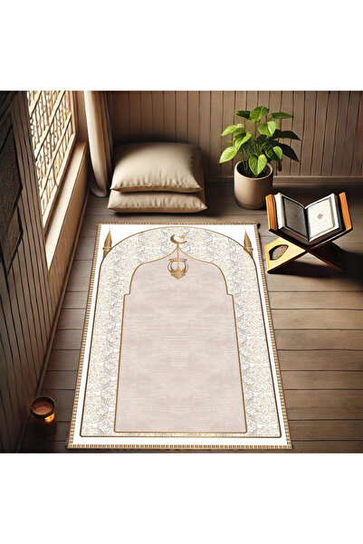 haliX İslami Motiflerle Süslenmiş Seccade - Diz Ağrıtmayan Namazlık | Hafif v...