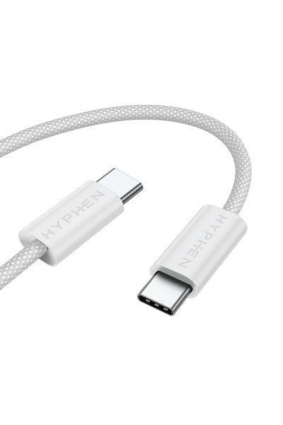 HYPHEN VIBE Braided Type C to C Cable - 60W - Grey - 1M