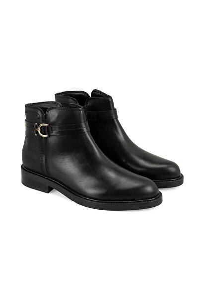 Desa Vesla Metal Aksesuarlı Siyah Kadın Deri Bot