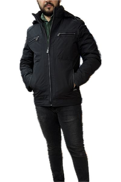 DYNAMO Men's Black Waterproof Stand Collar Quilted Coat