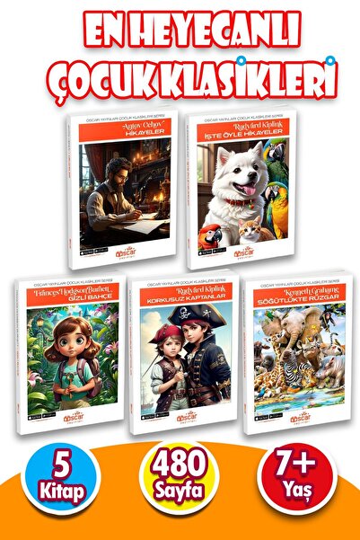 Harika Çocuk Yayınları En Heyecanlı Çocuk Klasikleri Hikaye Kitabı Seti - 5 K...