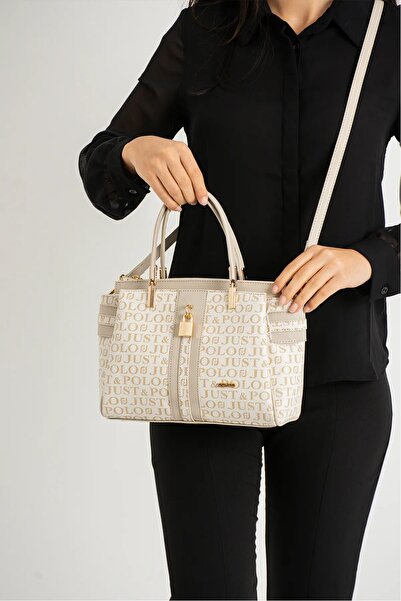 Just Polo حقيبة يد وكتف نسائية سوداء اللون Jpm2203