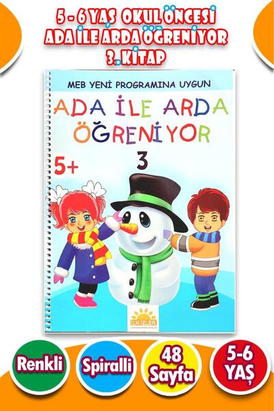 Harika Çocuk Yayınları 4 - 7 Yaş Ada ile Arda Öğreniyor Seti 3. Kitap - 48 Sayfa