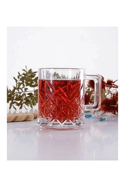 Paşabahçe 55462 Timeless Glass Mug with Handle 250 Cc Set of 2