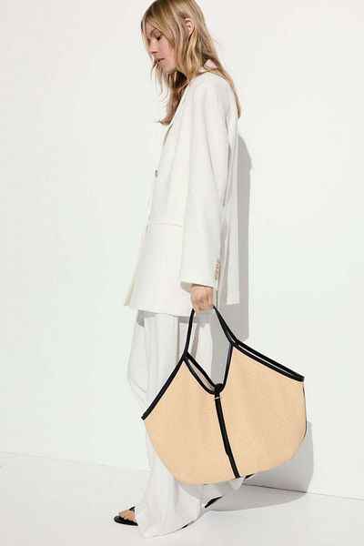 H&M Wide linen-blend trousers