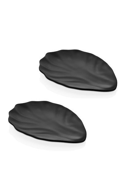 Külsan Melamine Serving Plate Set Matte Black 20 Cm 2 Piece