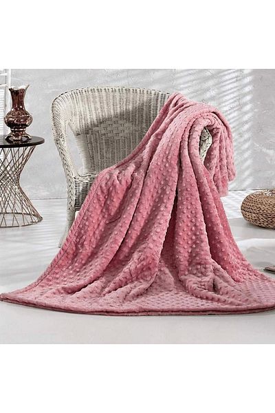 NİVEMESHOME Pearly Pink Double Bud Soft Blanket Merino