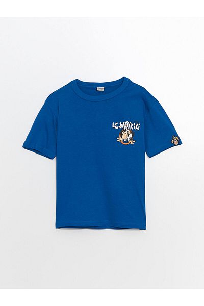LC Waikiki New Season Crew Neck Nostalgic Monkey Printed Boy's T-Shirt - S5Ad20Z4