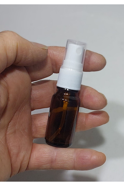 Paradise 20 Adet Beyaz Sprey Başlıklı Amber Cam Şişe 10 ml Kolonya Parfüm Şişesi