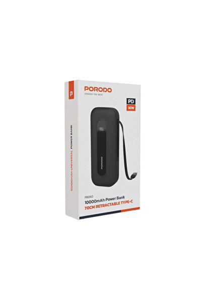 porodo باور بانك 10000 مللي أمبير في الساعة بمنفذ Type-C بقدرة 22.5 وات وكابل...