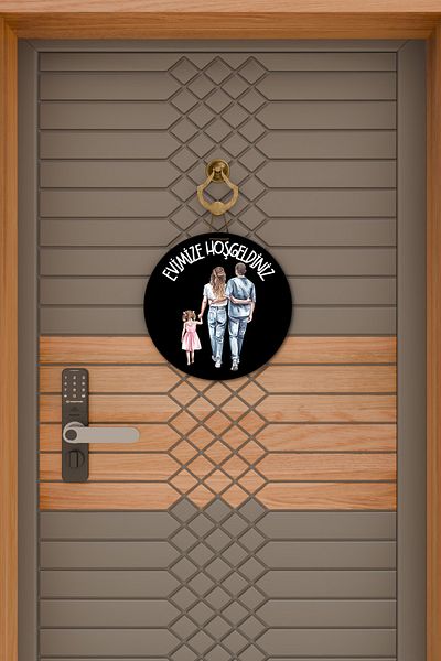 Dormot Home Modern Door Ornament Black Floor Winter Child Family Outdoor Door Ornament