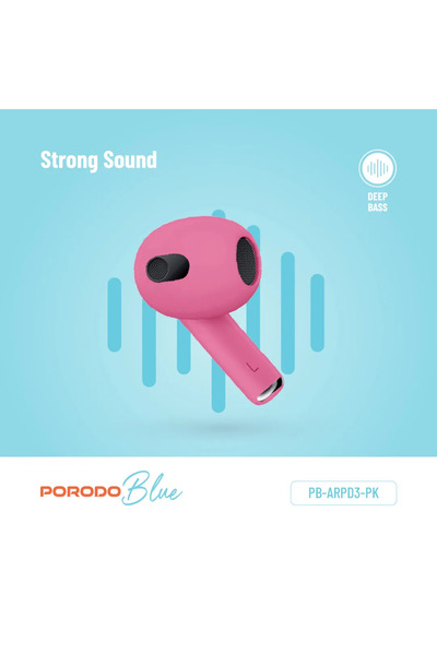 porodo سماعات ايربودز 3 باللون الأزرق - وردي