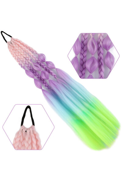 KONAK PERUK بالون وذيل حصان مرن مضفر فضفاض - ACM18