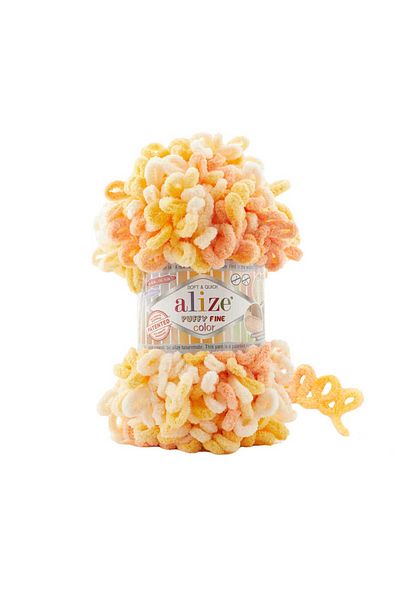 Alize 5 τεμάχια Puffy Fine Color Πλεκτό νήμα χειρός 6467