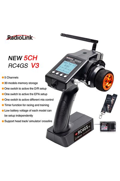 Choice RC4GS V3 with R6FG Radiolink RC6GS V3 2.4G 7 Channel Radio Transmitter with R7FG Receiver Gyro Telem