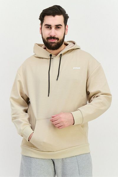 RBX Men Sportswear Fit Long Sleeve Outdoor Hoodie, Beige