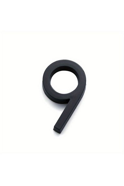 Choice L 9 1pc 100mm 3.9" Modern Door Number Black Self-adhesive  Mailbox Sticker, Outdoor Address Number