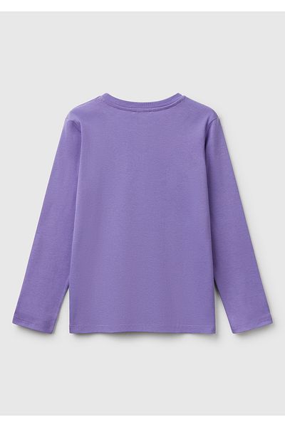 United Colors of Benetton Tricou pentru fetiță mov cu sclipici Benetton cu sigla imprimată
