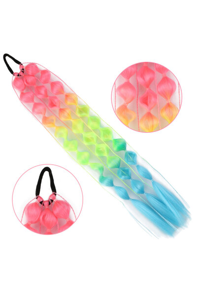 KONAK PERUK Coada de cal elastică împletită cu baloane - ACM05