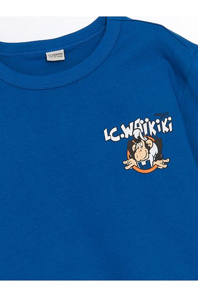 LC Waikiki New Season Crew Neck Nostalgic Monkey Printed Boy's T-Shirt - S5Ad20Z4