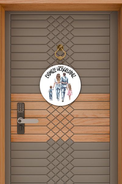 Dormot Home Modern Door Ornament White Floor Girl and Boy Children Family Outdoor Door Ornament