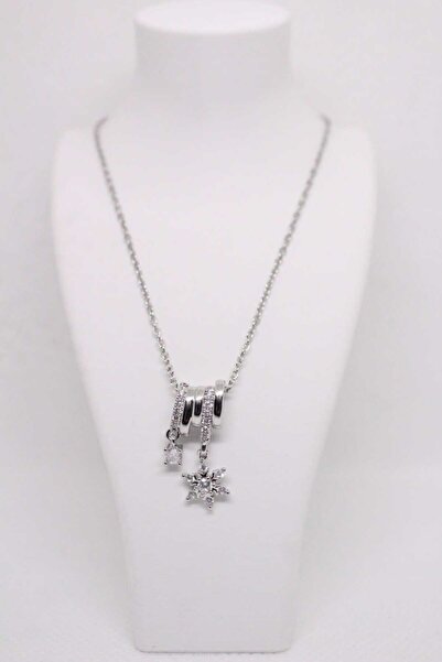 LuxeGem الفولاذ المقاوم للصدأ تراجع قلادة نجمة المرأة مفصلة