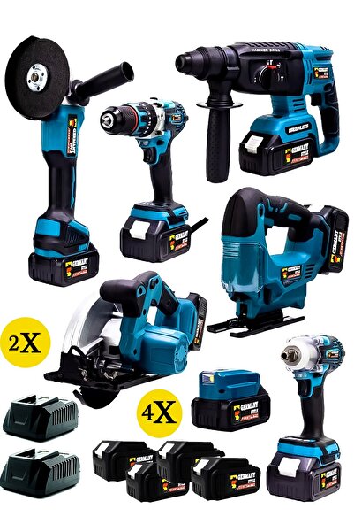 Germany Style 7'Li Profesyonel Usta Seti  Matkap-Kırıcı-Taşlama-Somun Sökme-Dekupaj-Daire Testere Le