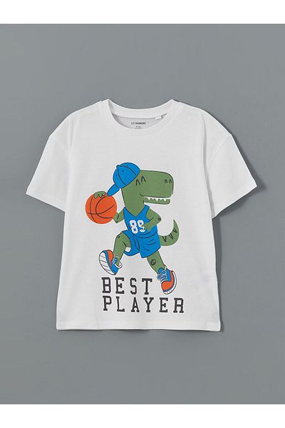 LC Waikiki Tricou pentru băiat cu imprimeu Best Player, pachet de 2