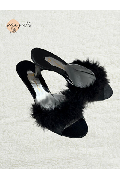 Marpiella Full Feathered Bridal Dowry Slippers with Heels