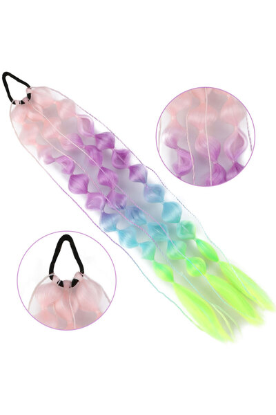 KONAK PERUK Coada de cal elastică împletită cu balon - ACM18