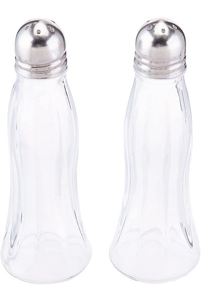 AKDC Black & White Salt/Pepper Bottle L(4CM) XW(4CM) XH(12CM) Transparent