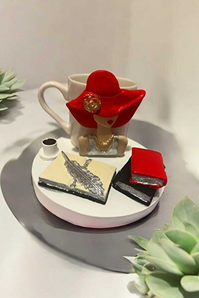 e&e süs dükkanı Hediyelik sunumluk kitap figürlü kahve fincanı modeli