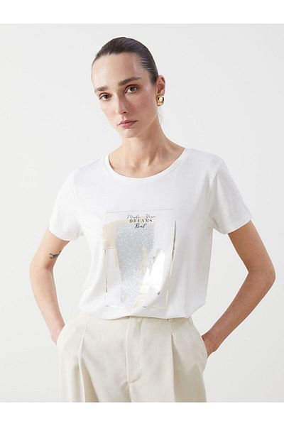 LC Waikiki New Season Crew Neck Printed Women's T-Shirt - S5Fp55Z8