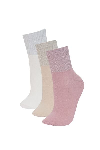 DeFacto New Season Women's Glitter 3-Piece Cotton Socks