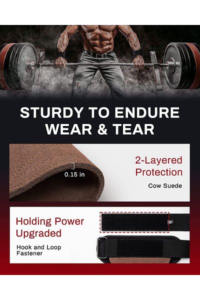 COOYA 1 Pair Padded Weight Lifting Straps Deadlift with Wrist Support,Gloves for Weightlifting Workout