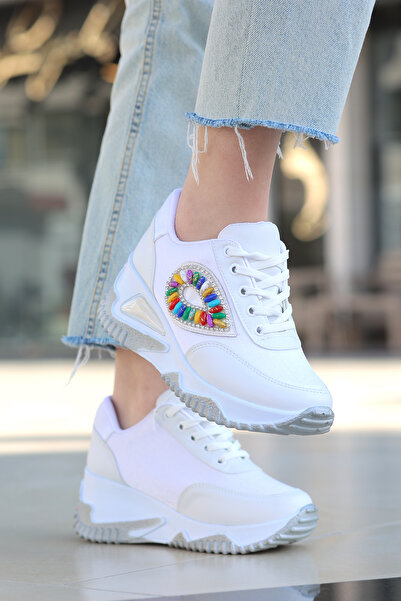 kajal ayakkabı DNR 2127 Boncuk Detay Spor Ayakkabı