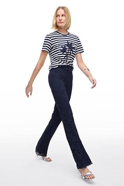 Perspective Lacivert Krasta Slim Fit Yüksek Bel Pantolon