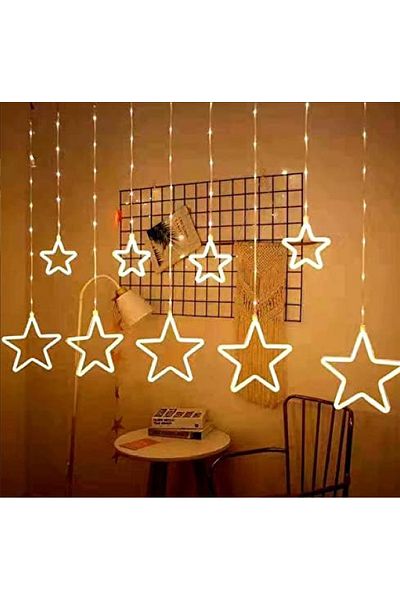 Generic Ramadan Stars LED Curtain String Lights Window Curtain