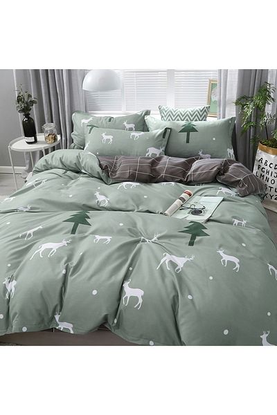 sharpdo 4-Pieces Bed Sheet Set,With 1Quilt Cover 200*230cm 1 Flat Sheet and 2 Pillowcases