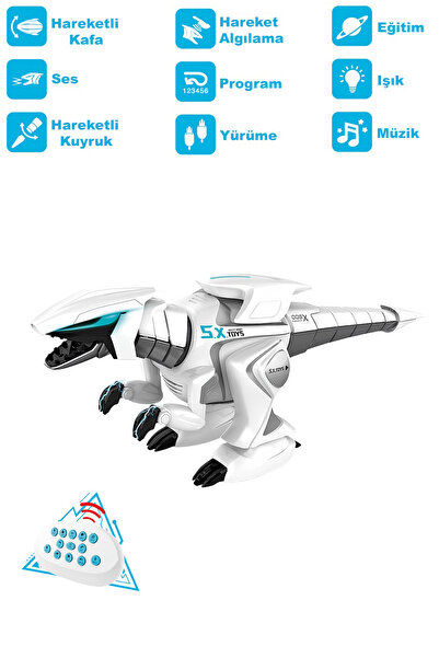 TRENDZONE Uzaktan Kumandalı Şarjlı Etkileşimli Sesli Işıklı Robot Dinozor 45cm