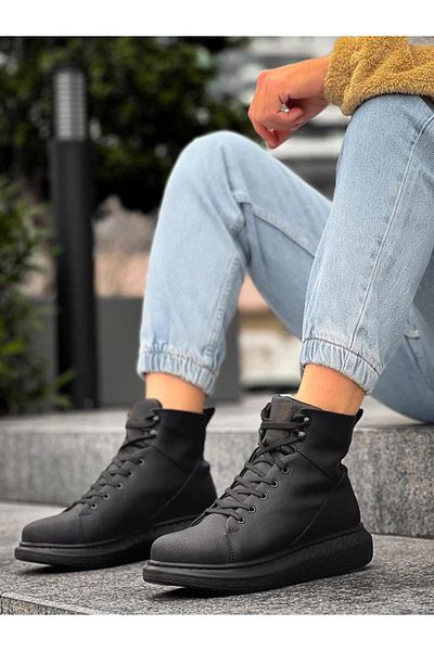 K&A High Sole Shoes Black (Black Sole)