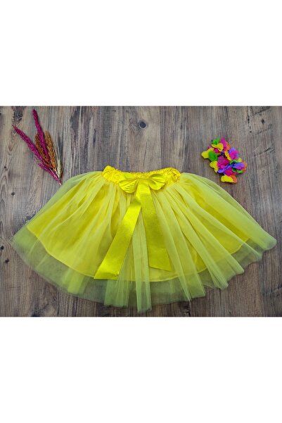 BBA TULLE STORE SARI TÜTÜ ETEK,KIZ ÇOÇUK SARI ETEK,23 NİSAN TÜTÜ ETEK (ASTARLI) TÜTÜ SARI ETEK