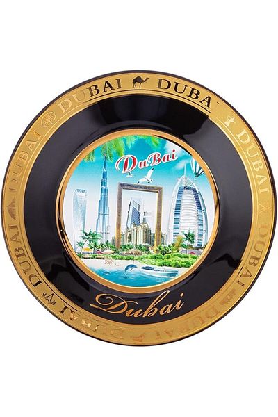 AKDC Dubai Souvenir Plate 15Cm X 15Cm X 2Cm Multi-Colour