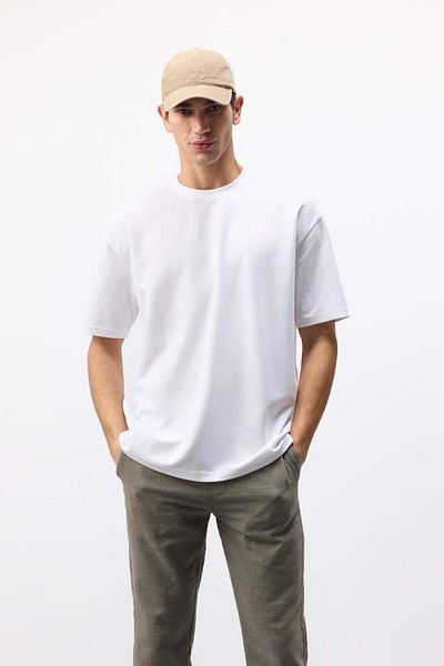 DeFacto New Season Oversize Wide Fit No-Iron Crew Neck Short Sleeve Basic Plain
